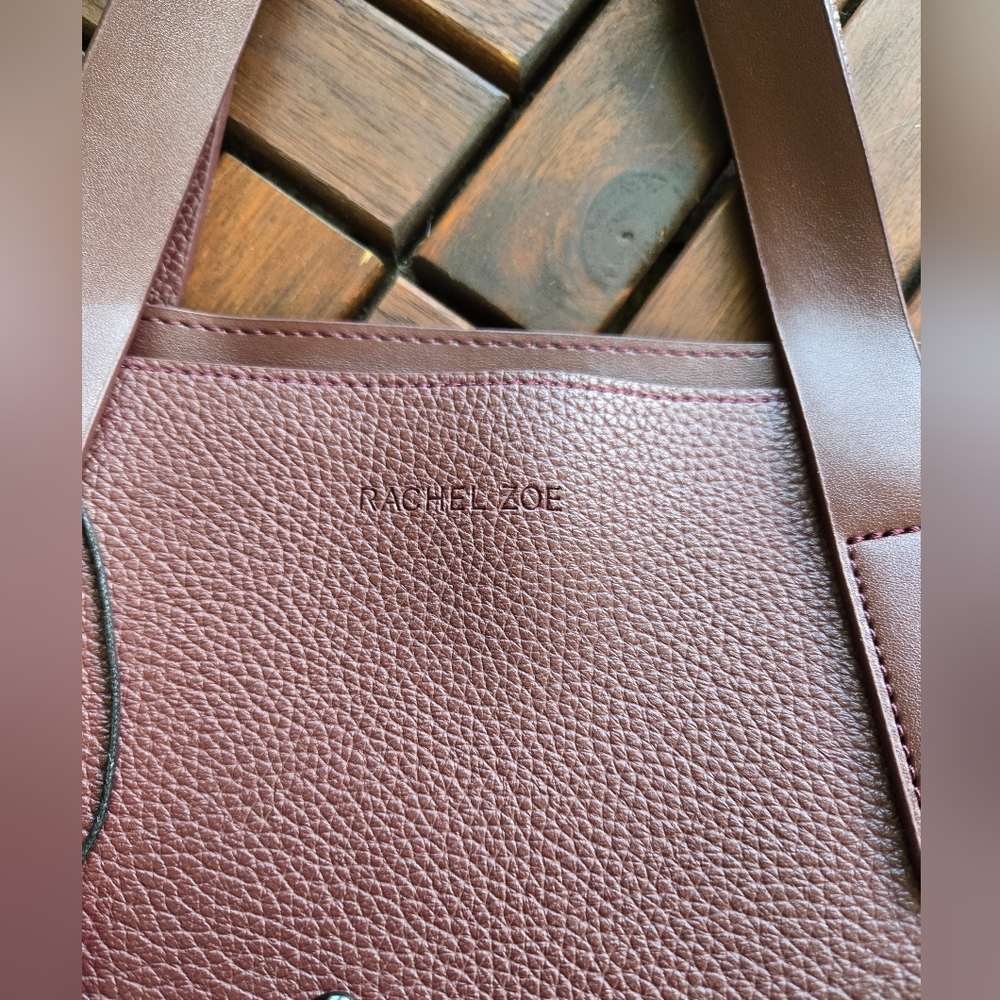 Rachel Zoe Burgundy Pebbled Leather Computer Tote – NWT - Picture 6 of 9